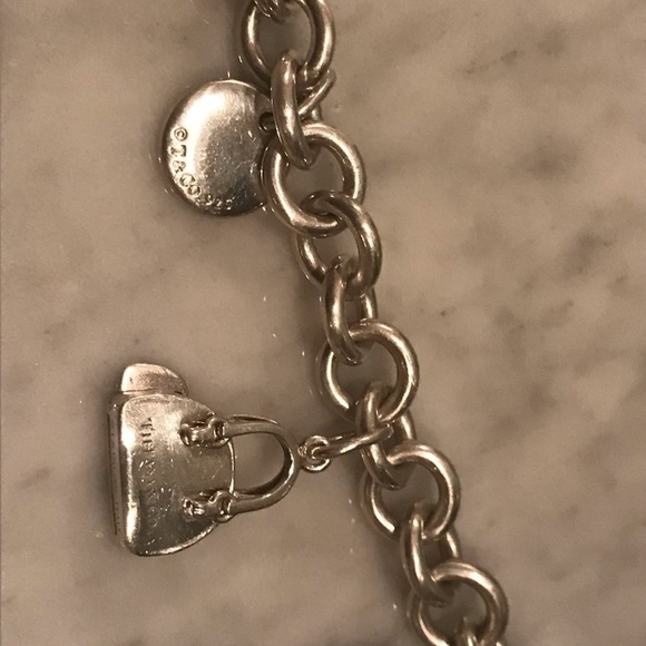 Tiffany & Co. Charm Heart Bracelet w/ Etoile Pink Sapphire & Blue Heart Purse - Picture 4 of 14